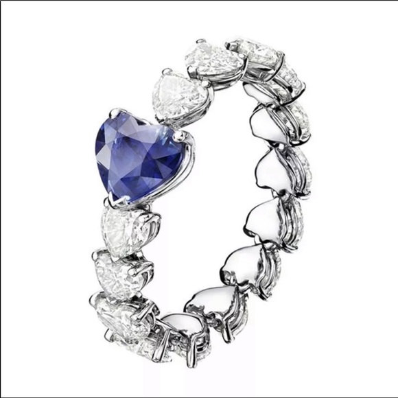 Jewelry - New Women’s925 Silver Heart Sapphire Romantic Ring